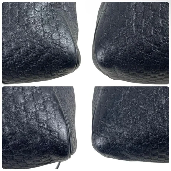 Gucci Black Leather Monogram Bag - Picture 8 of 13